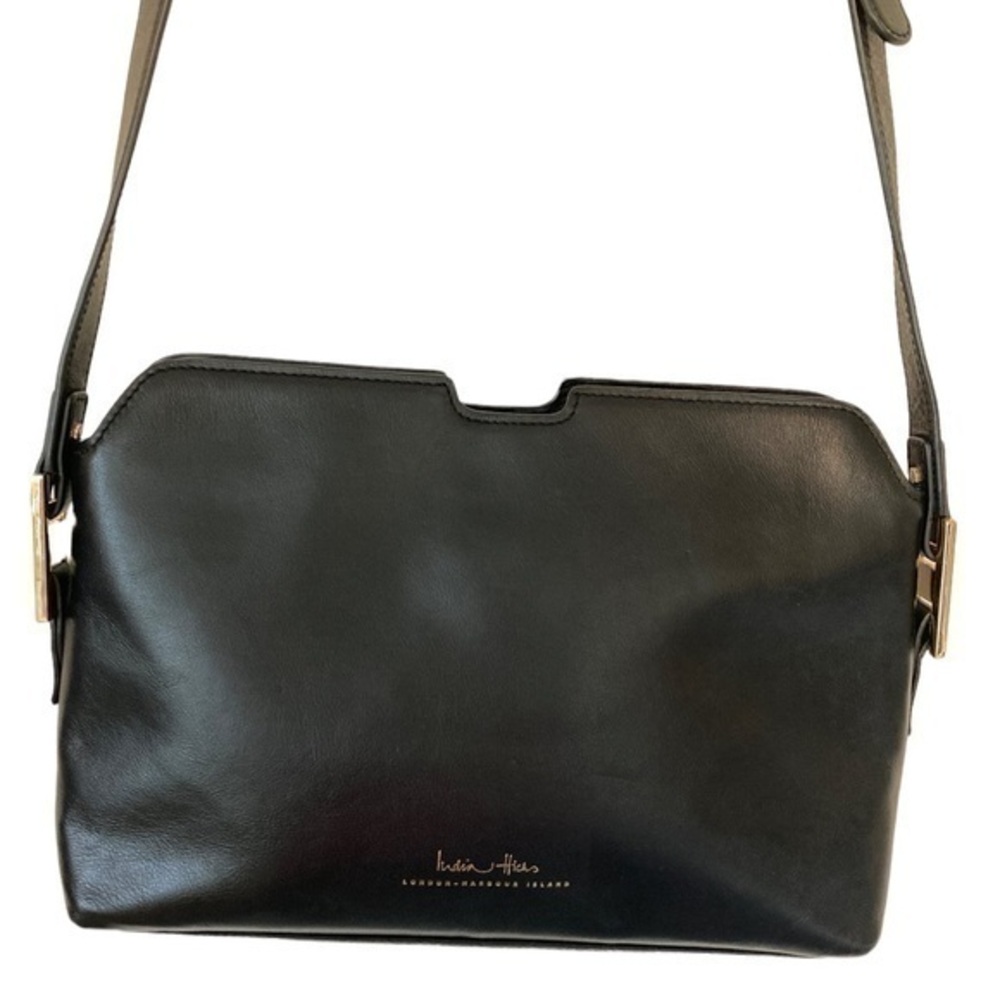 India Hicks London Black Leather Maddison May Shoulder Bag